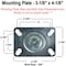 Casterhq 5"x1-1/4" Hi-Temp Glass Filled Nylon Wheel, Swivel Caster, Capacit 24CS514TMA83T-03 - alternate 2